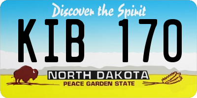 ND license plate KIB170