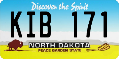 ND license plate KIB171