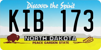 ND license plate KIB173