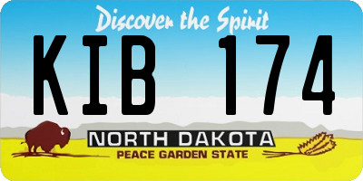 ND license plate KIB174