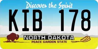 ND license plate KIB178