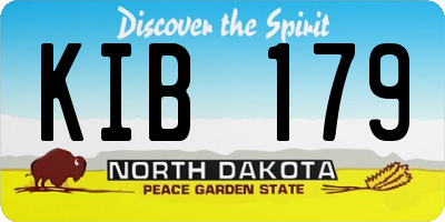 ND license plate KIB179