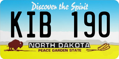 ND license plate KIB190