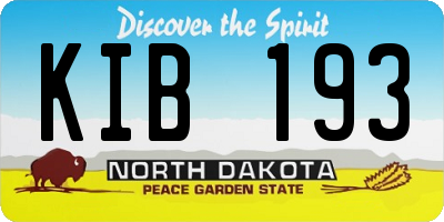 ND license plate KIB193