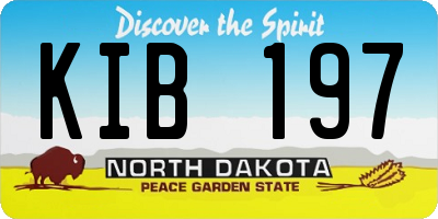 ND license plate KIB197