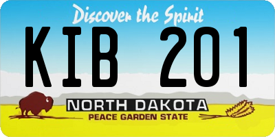 ND license plate KIB201