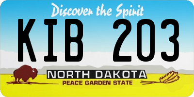 ND license plate KIB203