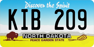 ND license plate KIB209