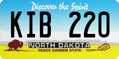 ND license plate KIB220