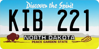 ND license plate KIB221