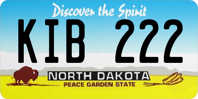 ND license plate KIB222