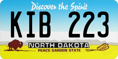 ND license plate KIB223