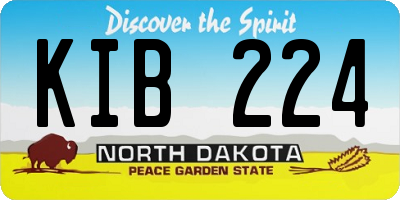 ND license plate KIB224