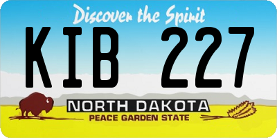 ND license plate KIB227