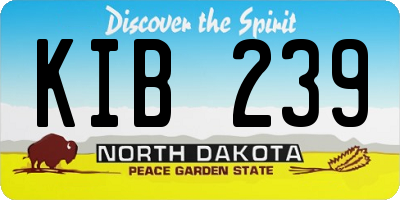ND license plate KIB239
