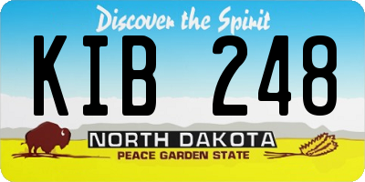 ND license plate KIB248