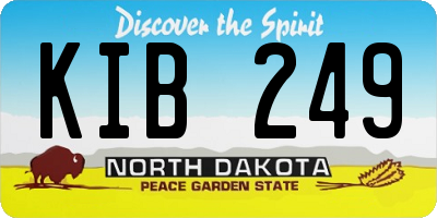 ND license plate KIB249