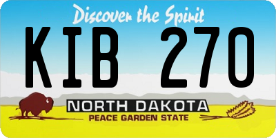 ND license plate KIB270