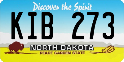 ND license plate KIB273
