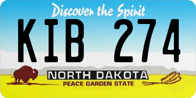 ND license plate KIB274