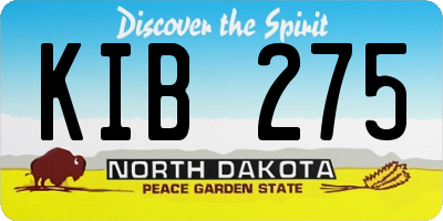 ND license plate KIB275