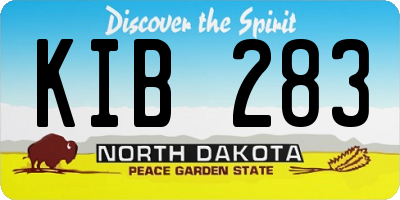 ND license plate KIB283