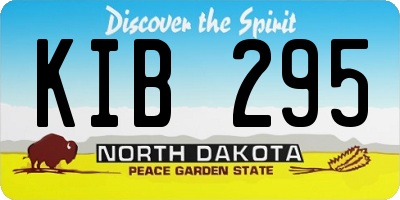 ND license plate KIB295