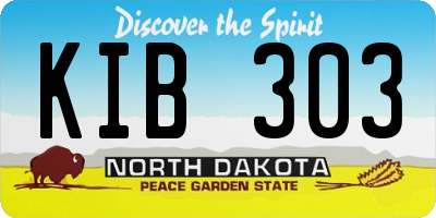 ND license plate KIB303