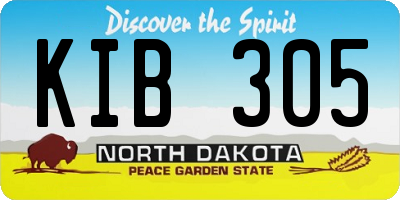 ND license plate KIB305