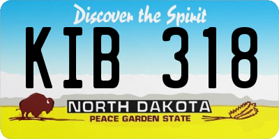 ND license plate KIB318