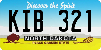ND license plate KIB321