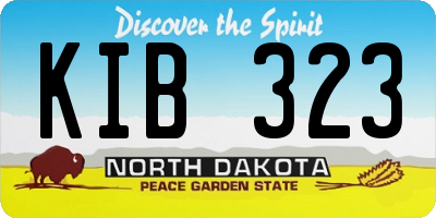 ND license plate KIB323