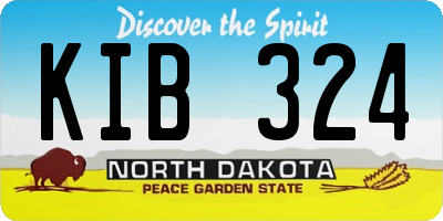 ND license plate KIB324