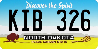 ND license plate KIB326