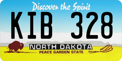 ND license plate KIB328