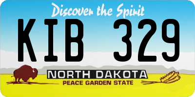 ND license plate KIB329