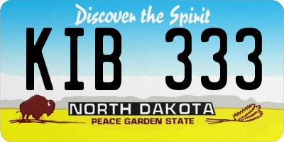 ND license plate KIB333