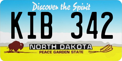 ND license plate KIB342