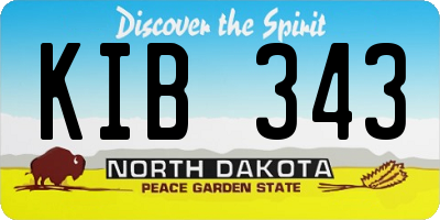 ND license plate KIB343