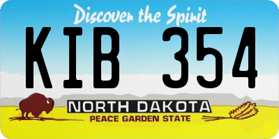 ND license plate KIB354