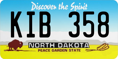ND license plate KIB358