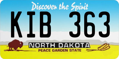 ND license plate KIB363