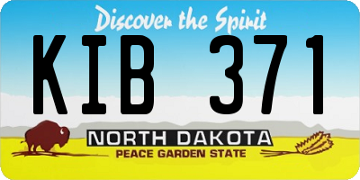 ND license plate KIB371