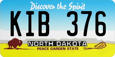 ND license plate KIB376