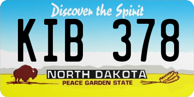 ND license plate KIB378