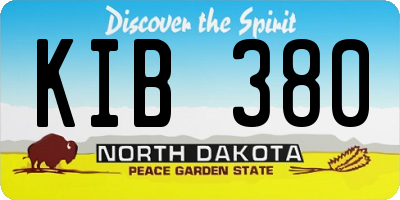 ND license plate KIB380