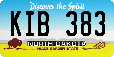 ND license plate KIB383