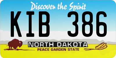 ND license plate KIB386