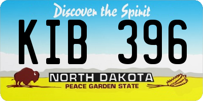ND license plate KIB396