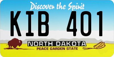ND license plate KIB401